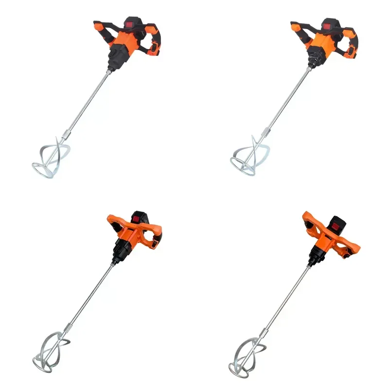 for 18V 4AH Lithium Battery Mixer Handheld Putty Powder Paint Coating Concrete Cement Industrial Grade Ash Beater Tool