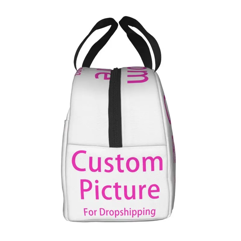 Custom Photo Logo Lunch Box Women Customized DIY Print Thermal Cooler Food Insulated Lunch Bag Portable Picnic Tote Bags