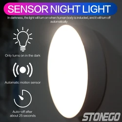 Motion Sensor Light Magnetic Design, LED Night Light Built-in Battery 700mAh Rechargeable 60lumens 0.6W Removable Wall Lamp