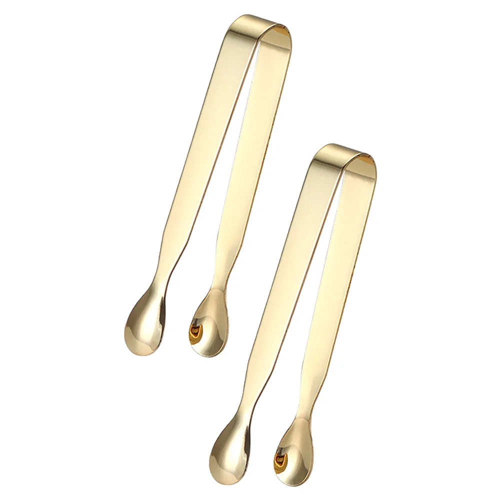 

2pcs Stainless Steel Tea Tongs High Quality Heat Resistant Corrosion Resistant Mirror Polished Easy Clean Serving Ice Cube