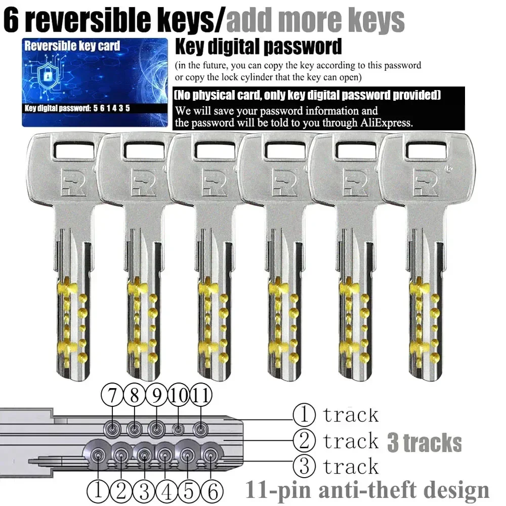 المعيار الأوروبي قفل اسطوانة عالية الجودة قفل باب الدخول قفل الباب في الهواء الطلق اسطوانة الباب 11 دبوس اسطوانة مضادة للسرقة #4