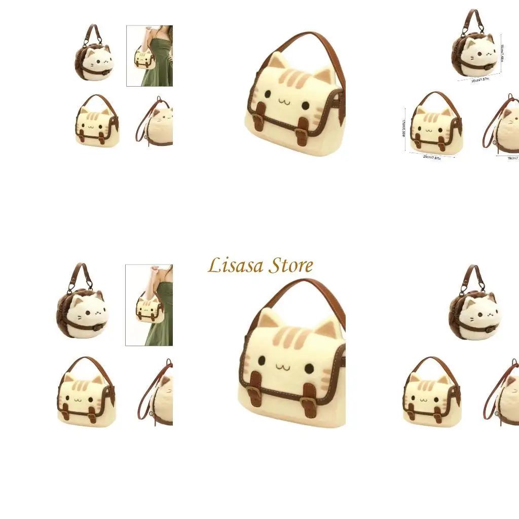 

M6CC Delightful Cats Plush Purse Top Handle Bag For Adding Charm To Your Day