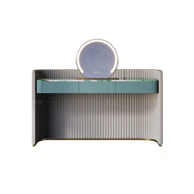 

Комод мраморный премиум светлый роскошный столик для макияжа