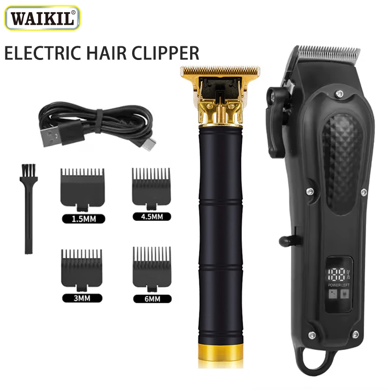 

WAIKIL Professional Multi functional Men's Hair clipper Mini Beard Trimmer Set USB Charging Portable Cordless Barber