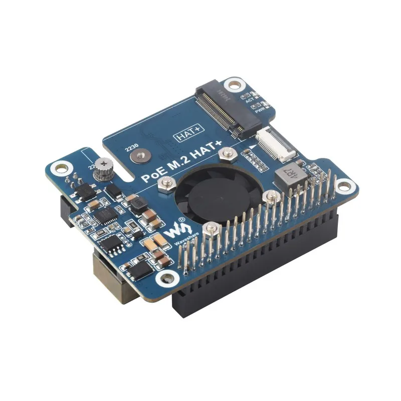 Waveshare POE M.2 HAT+ Adapter With PoE Function For Raspberry Pi 5,Supports NVMe Protocol M.2 Solid State Drive,High-speed Read