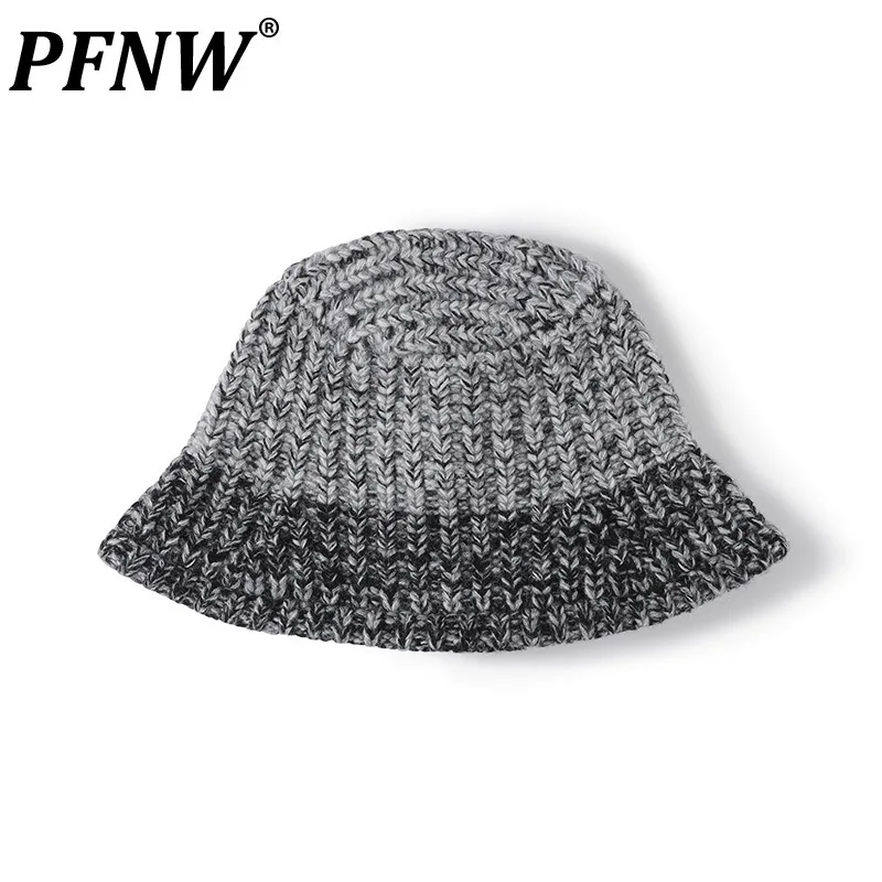 

PFNW Autumn Winter Wool Fashion Versatile Outdoor Warm Knitted Fisherman's Hat Men's Thick Ear Protection Color Blocked 12C1485