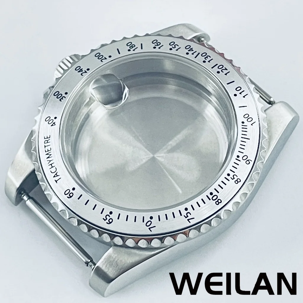 40mm Fit NH34 NH35 NH36 NH38 NH39 NH70 ETA2824 PT5000 Movement Silver Watch Case SUB GMT Aluminum Bezel Sapphire