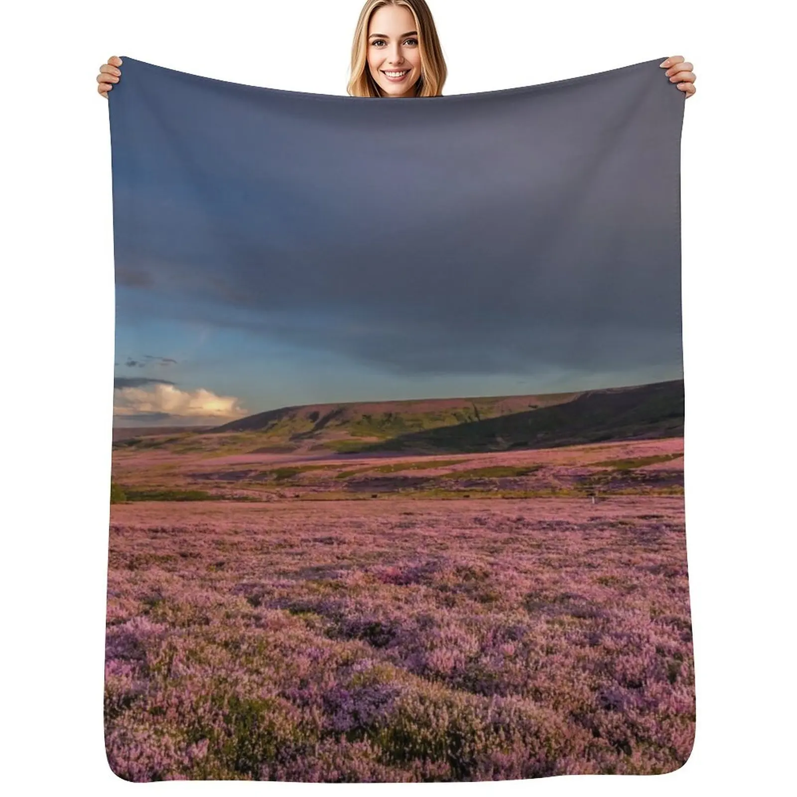 sea of heather Throw Blanket Decoratives Sofa Quilt Flannels Shaggy decorative Luxury Designer Blankets