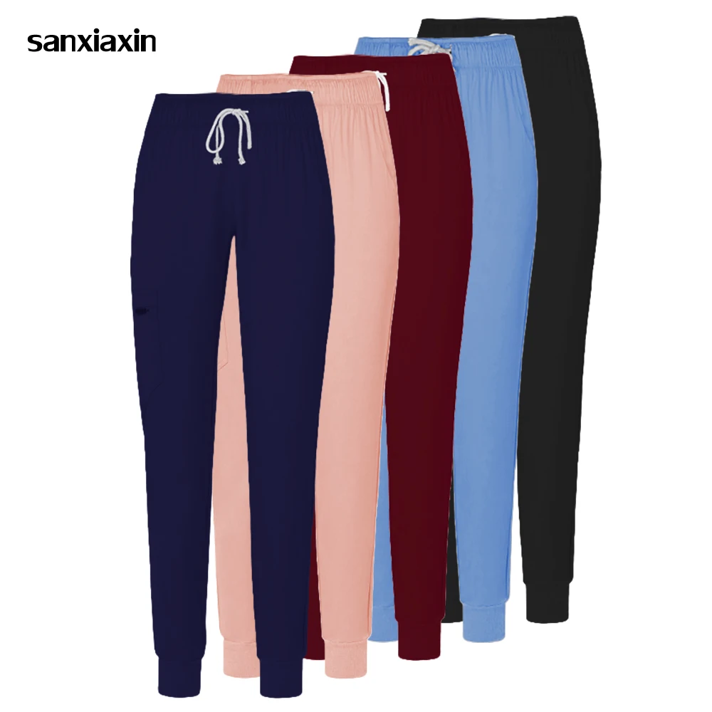 Uniformes médicos para mujeres y hombres, pantalones de enfermería, uniformes de trabajo elásticos, ropa de trabajo para enfermeras de Hospital, solo Pantalones