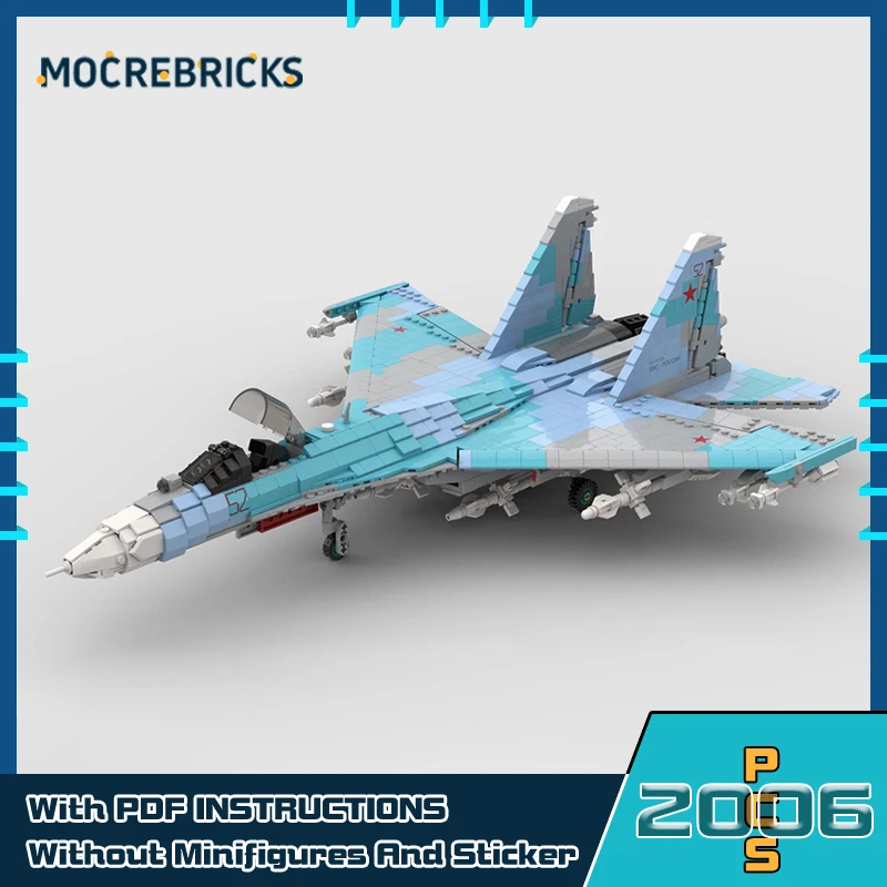 

War Series Su-27 Model MOC-186091 Flying Weapon Parts Set Building Blocks Military Aircraft Toy Bricks Children's Birthday Gift