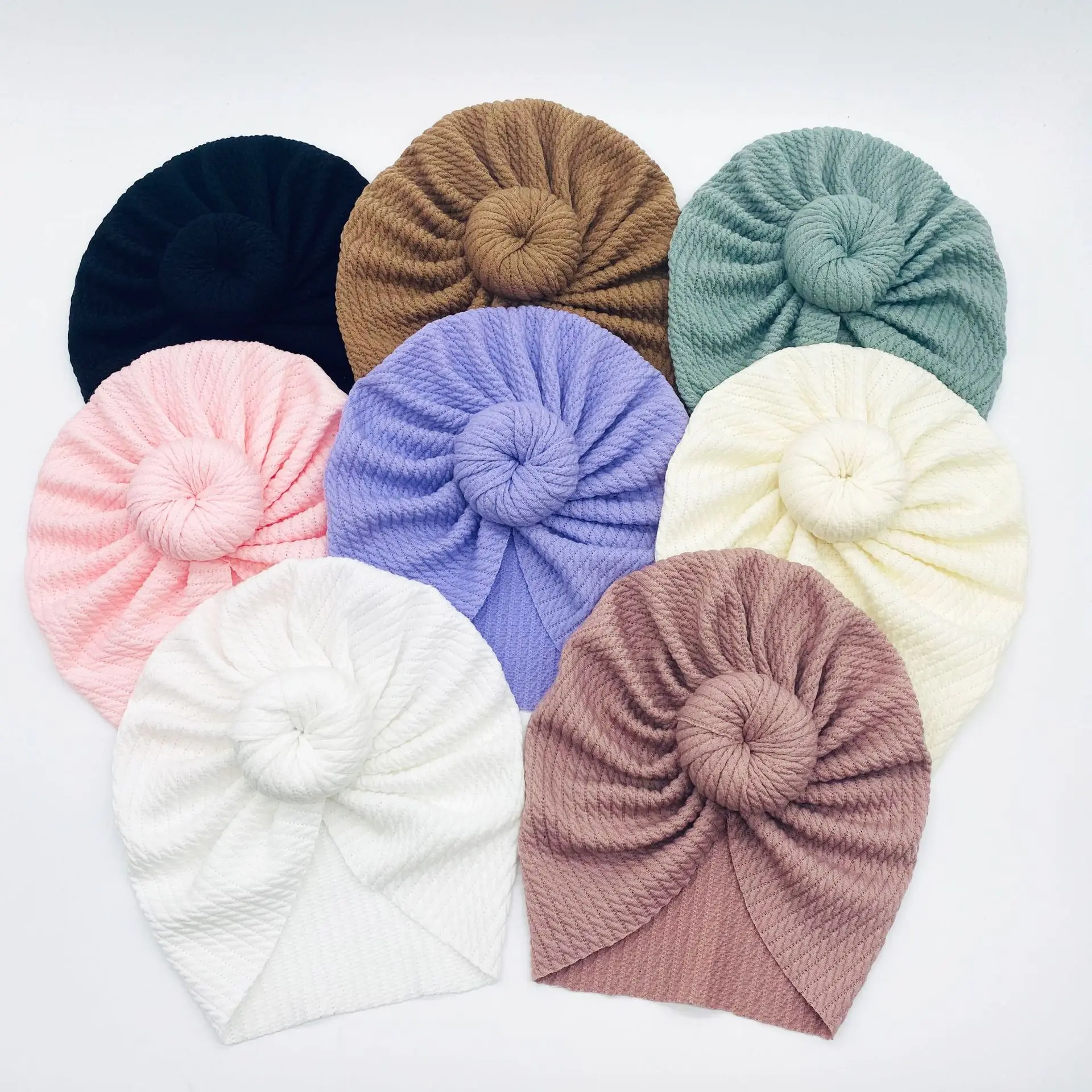 Gorros anudados para bebé niña, gorro con lazo, diadema, turbante infantil, accesorios para la cabeza para recién nacido, gorro cálido de invierno,