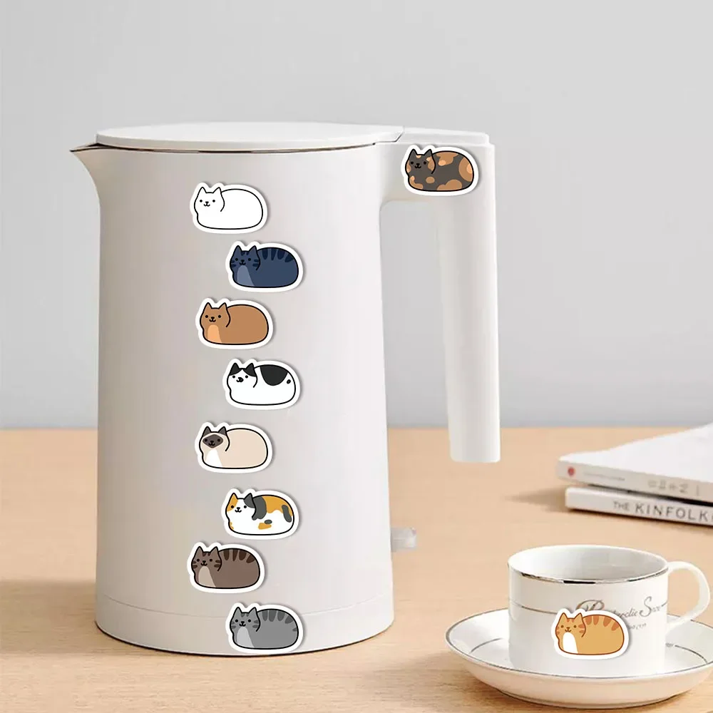 500PCS Cartoon Cat Tuotuo Reward Stickers 10 Cat Models 2.5cm/1.0in Learning Reward Games Party Gift Seals