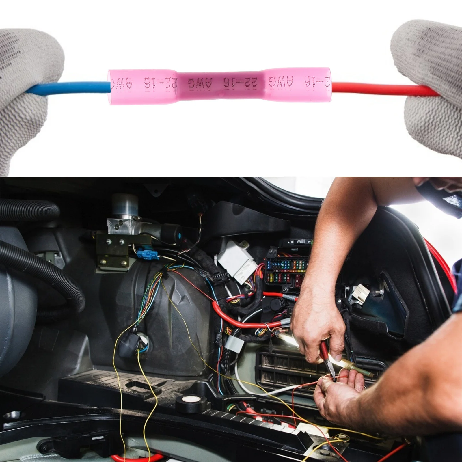 

1 комплект термоусадочных клеммных разъемов, водонепроницаемый автомобильный комплект разъемов для электрических проводов, комплект электрических разъемов