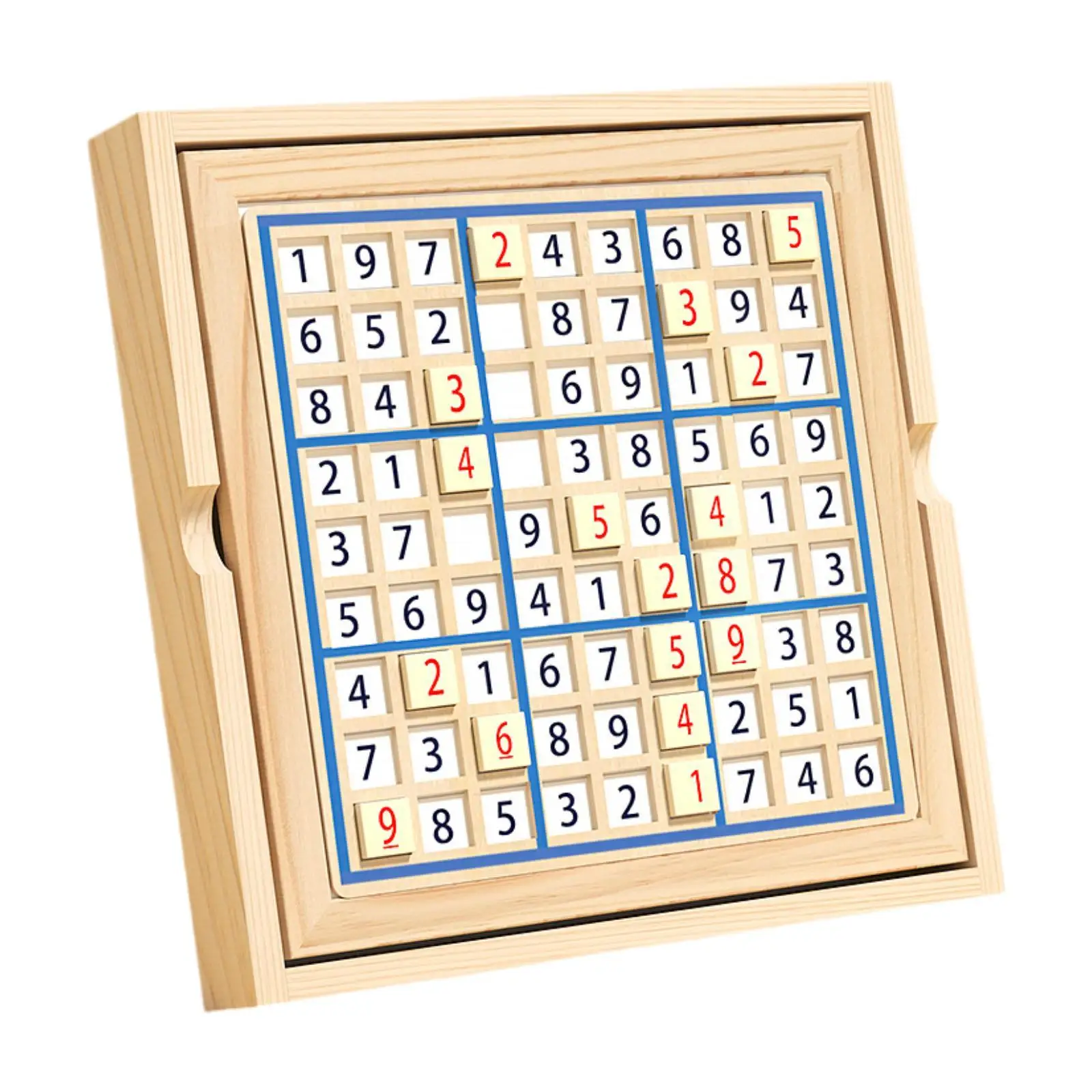 Wooden Sudoku Puzzle Set Educational Toy Brain Teaser for Boy Girl Children