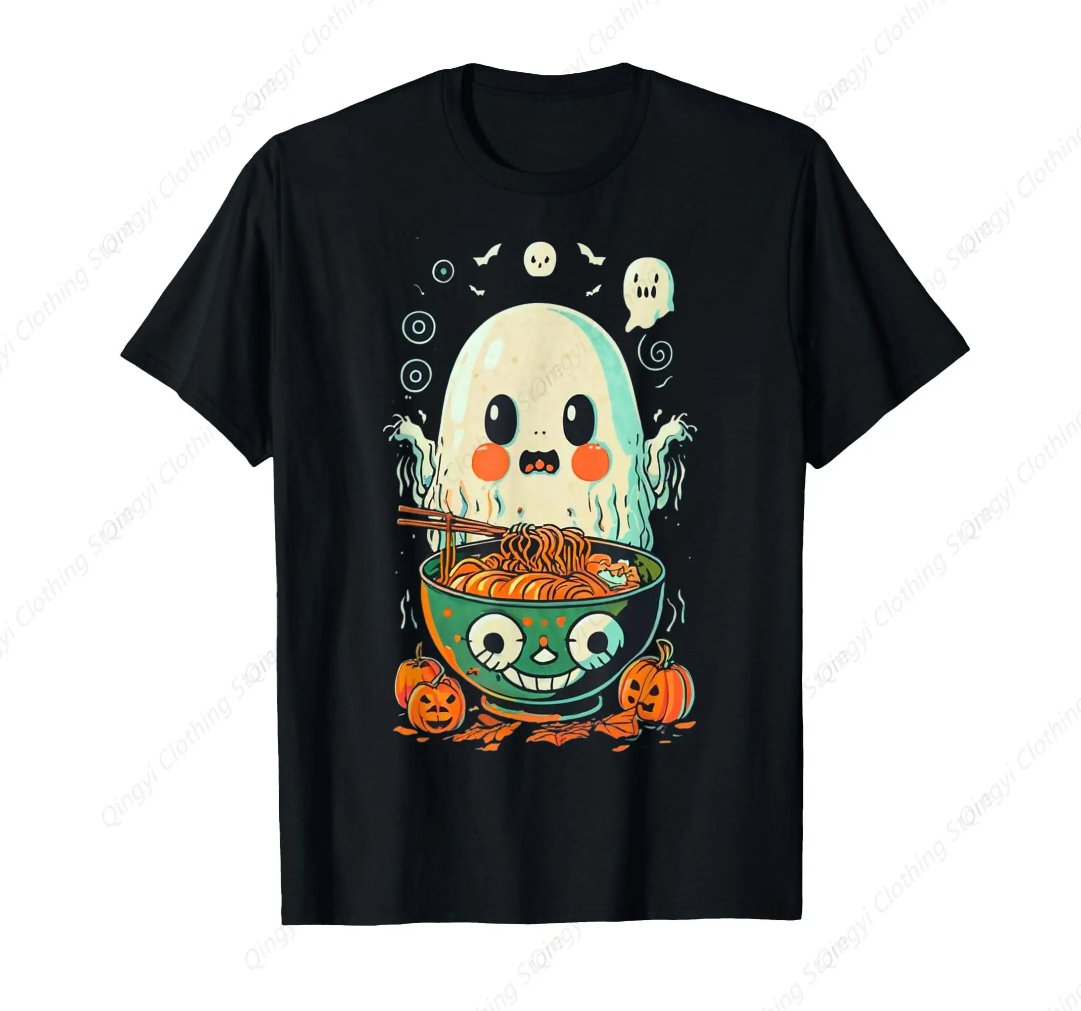 

Cute Ghost Ramen Noodle Funny Anime Halloween Costume Party T-Shirt