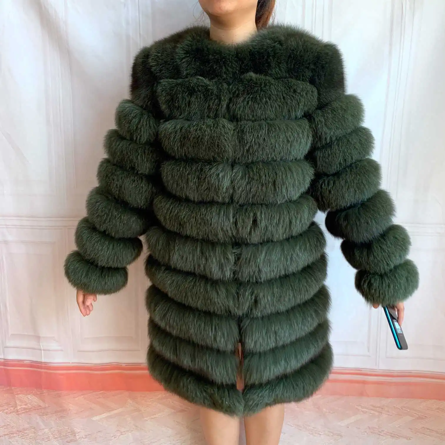 NEW 4in1 Real Fox Fur Long Coat Winter Coat for Women Jackets Vest Winter Outerwear Women Fox Fur Coat High Quality Fur Clothes
