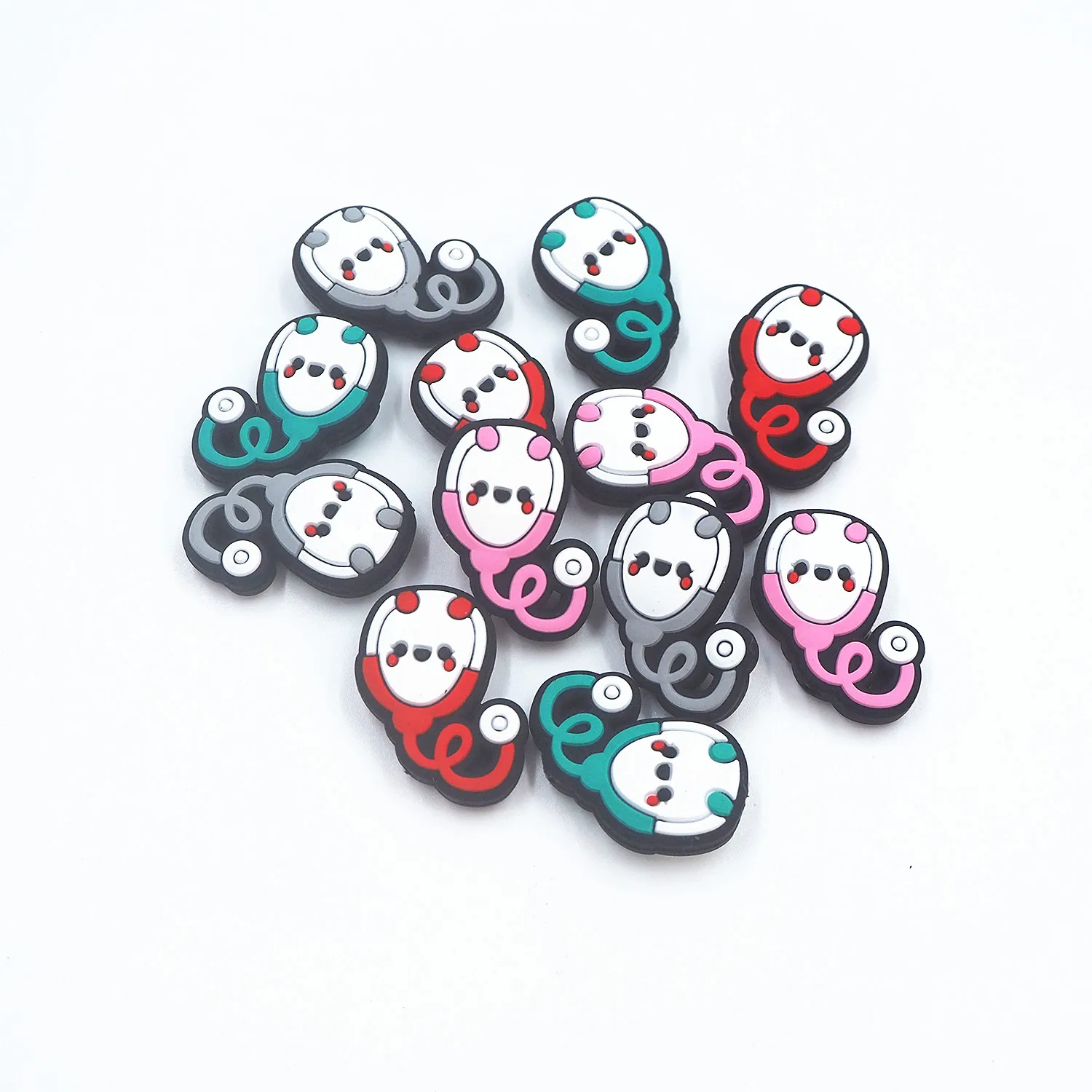 

Chenkai 50PCS Stethoscope Focal Beads Silicone Charms For Pen Making Character Beads For Beadable Pen DIY Pacifier Dummy Chains