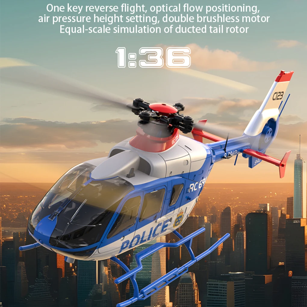 

1/32 C123 EC135 RC Helicopter Duale Brushless Direct Dive Single Propeller Flybarless Helicopter 3D Optical Flow RC Aircraft