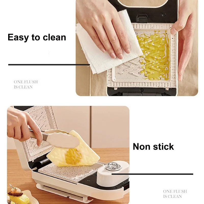 Non Stick Pancake Toast Machine Timing Electric Sandwich Machine Waffle Toaster 220V 650W Multifunctional Breakfast Machine