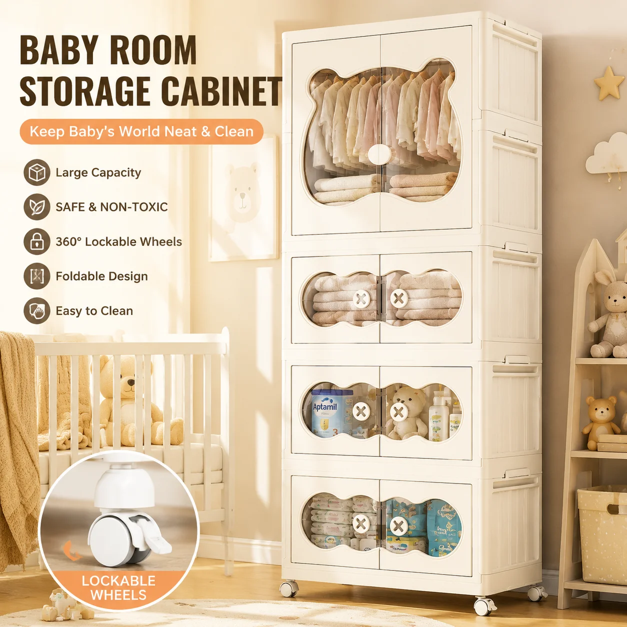 Baby Nursery Closet Organization - خزانة تخزين لغرفة الأطفال بسعة كبيرة