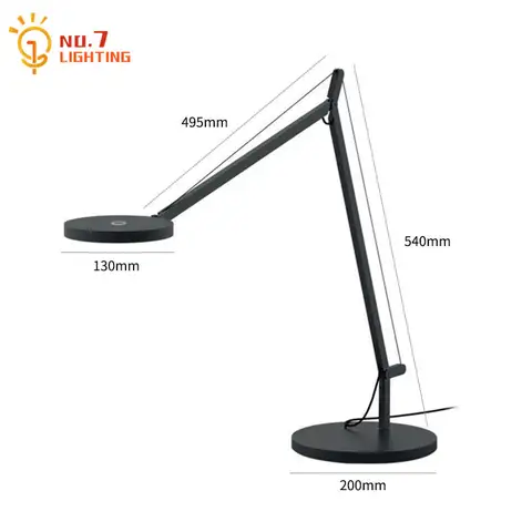 इतालवी डिज़ाइन औद्योगिक मैकेनिकल आर्म ब्लैक टेबल लैंप आयरन आर्ट डेकोरेटिव डेस्क लाइट बेडरूम स्टडी लिविंग/मॉडल रूम किचन 8 best sales काला टेबल लैंप - №6