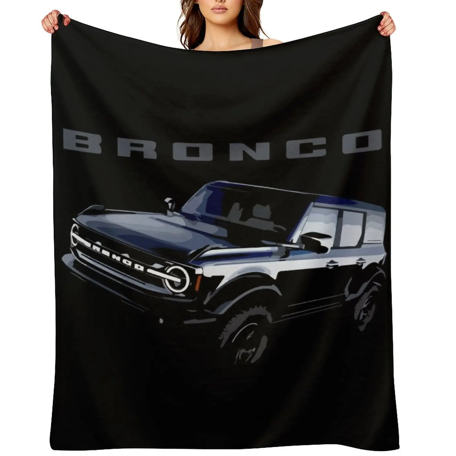 2021 Bronco Black Throw Blanket Blankets For Baby Decorative Sofas Soft Plaid Luxury Throw for winter sofa bed Blankets