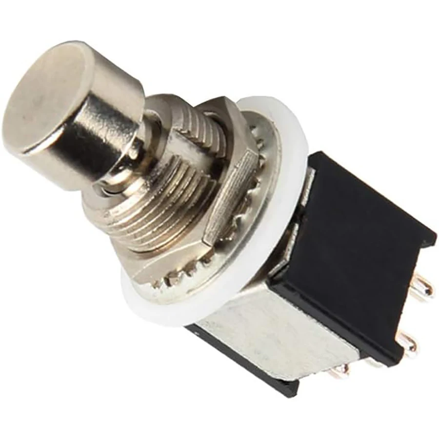 5PCS DPDT Latching Momentary ON/ON Fuß Schalter Gitarre Effekte Pedal Metall Stomp Box 6 Pin Push Button für gitarre Effekt Pedal – Detail 2