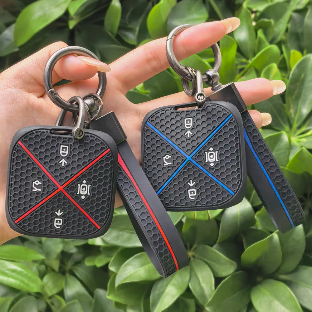 Silicone Key Cover Case for ZEEKR 9X/007/001/001 FR/X/7X/007 GT/MIX - Protective Key Fob Shell Key Bag Chain