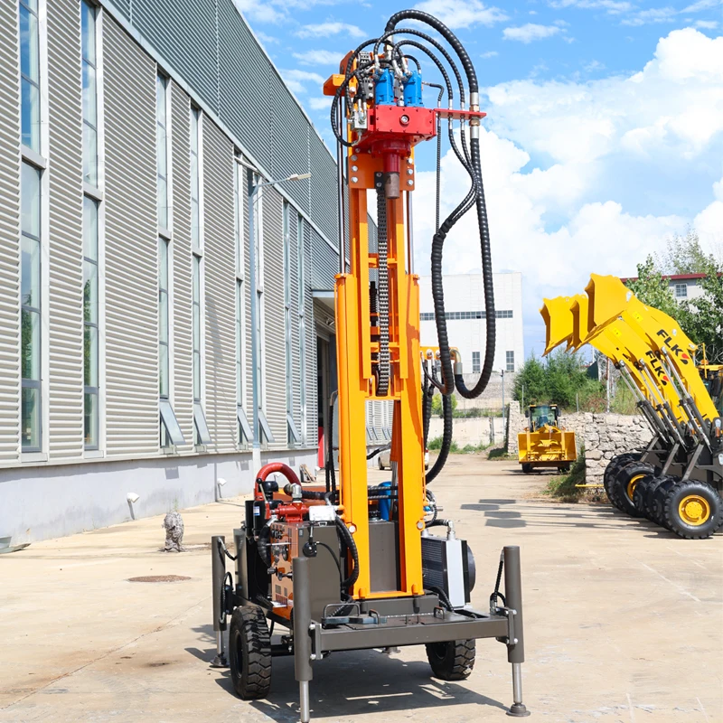 Customized Water Well Rig 200m Max Depth Diesel Engine Power Hydraulic System Wheeled for Rural Water Supply