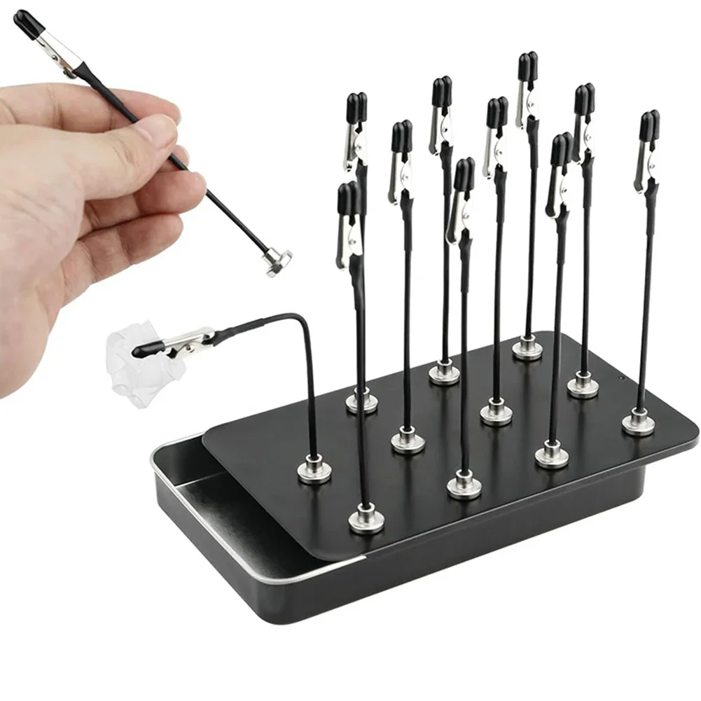 Painting Accessories Metal Model Clamps Hobby Painting Black 15pcs Clip Set Protective Rubber Tips Insulation Rubber Covers