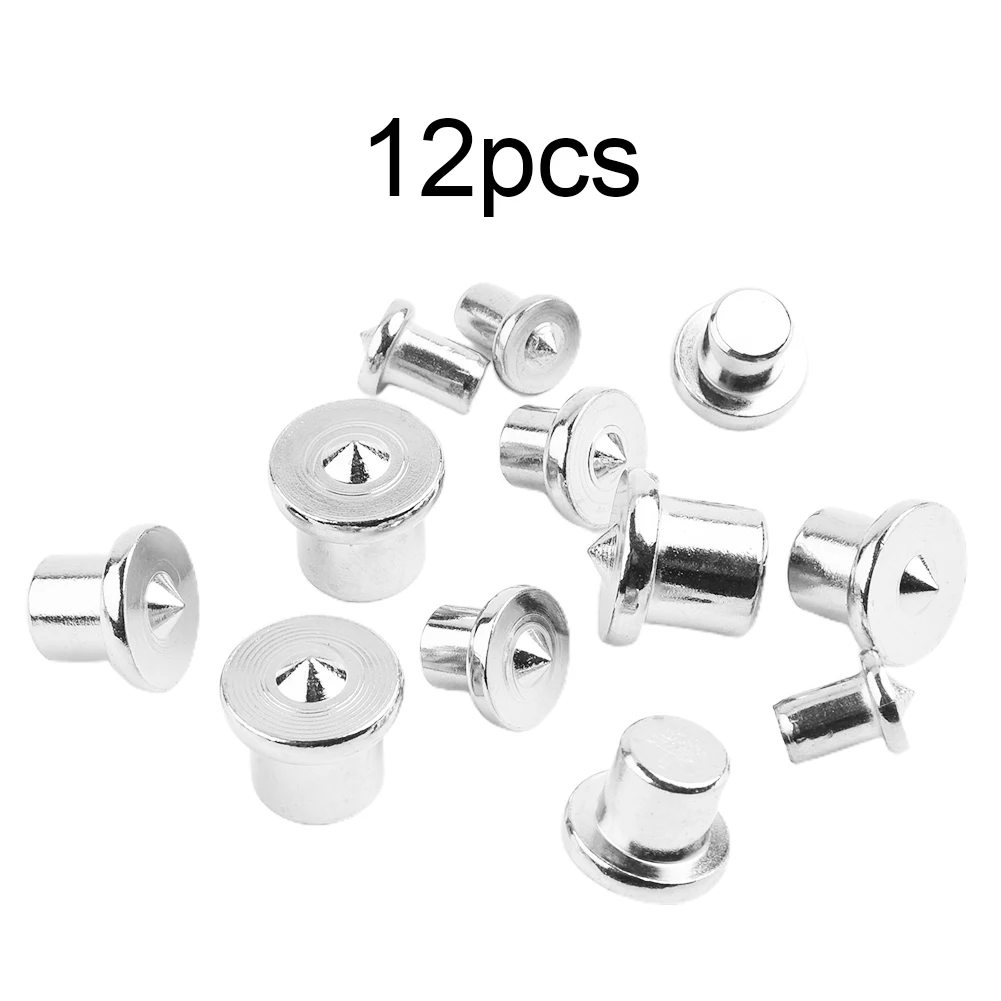 Pin de puntos centrales esenciales, juego de 12 Uds., 12mm, 0,47 pulgadas, cromado, manualidades de madera DIY, plata, adecuado para cualquier compromiso