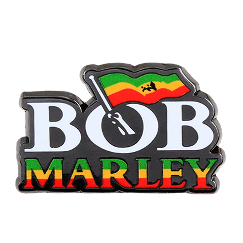 Jamaikanische Sänger-Songwriter Logo Emaille Pin Tricolor Flagge Revers Brosche Symbol Abzeichen von Frieden Liebe und soziale Gerechtigkeit Zubehör Pi