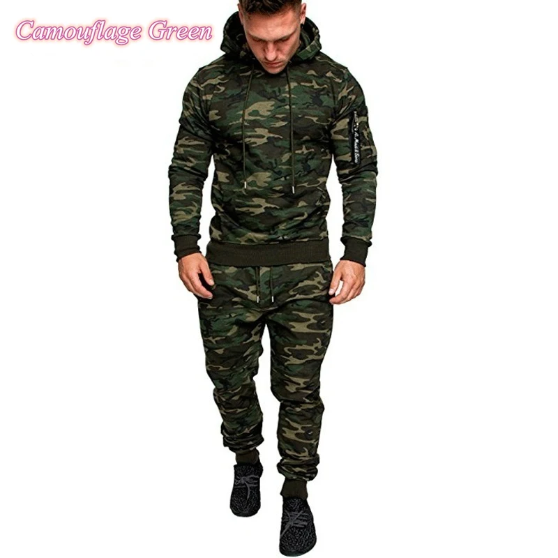 Ropa de camuflaje para hombre, y pantalón Sudadera con capucha, para deportes al aire libre, montañismo, Fitness y trotar, superventas