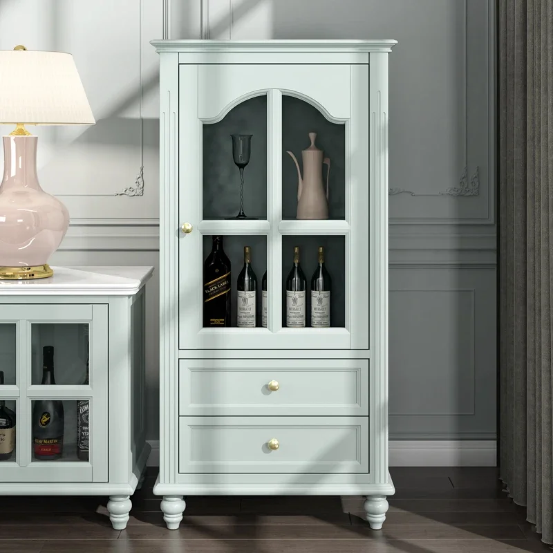 CX solid wood wine cabinet display TV side cabinet living room furniture home storage decoration