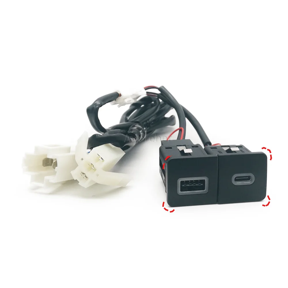 

Быстрое автомобильное зарядное устройство 12В/24В с двумя USB-портами, адаптер питания QC3.0 USB Type-C PD, подходит для VW Golf 5 и Golf 6