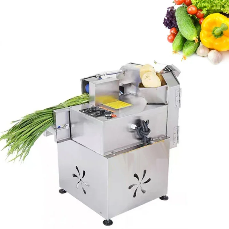 110V/220V Electric Vegetable Cutter Chili Scallions Cutter Commercial Automatic Slicer Potato Radish Shredder