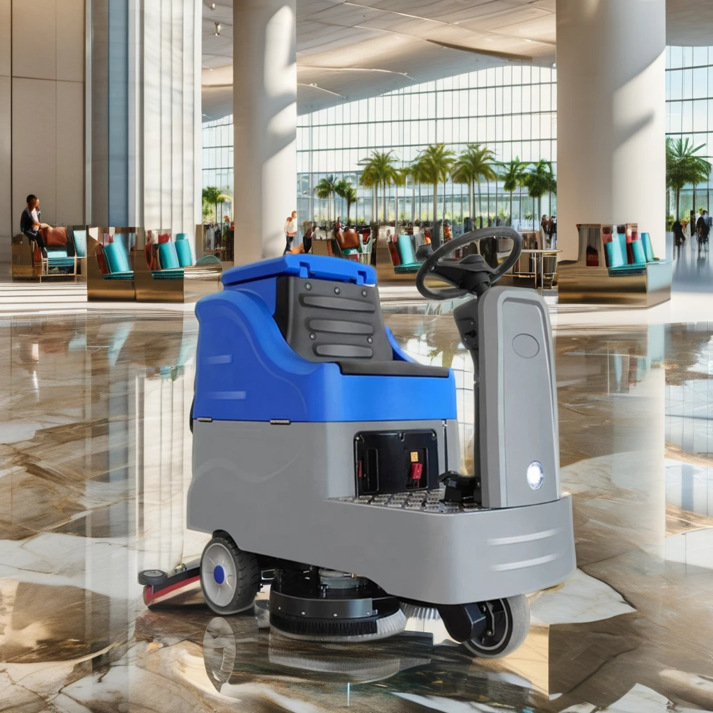 High Quality Electric Powered Floor Scrubber High Pressure Rotary Brush Floor Scrubber Ride On Floor Scrubber