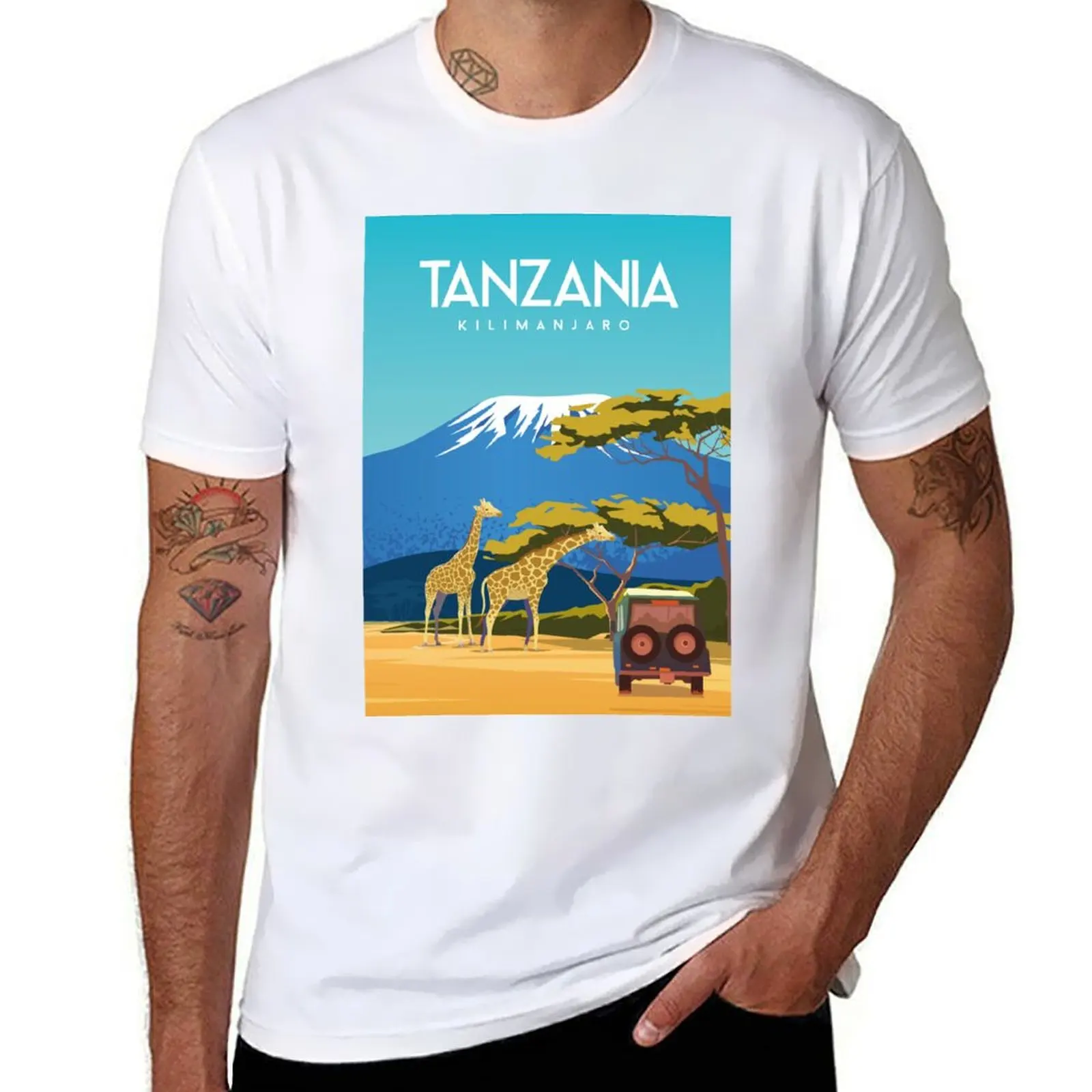 

graphic Africa poster t T-Shirt t shirts man men Tanzania travel man shirts for