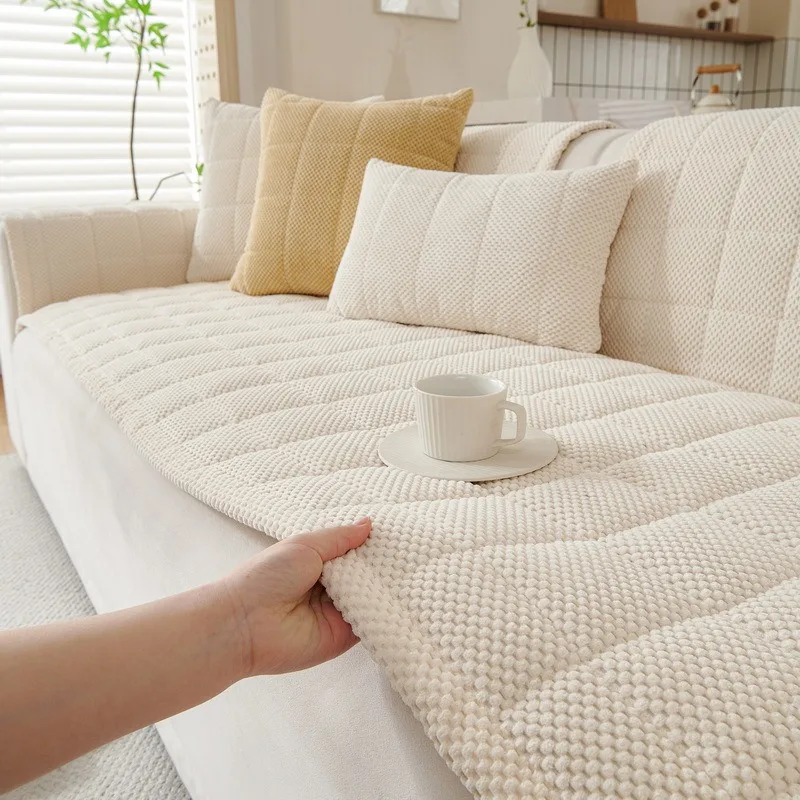 1PC-New Diagonal Sofa Cushion for All Seasons, Fixed Anti Slip Sofa Cushion, One-piece Straight Row Sofa Cushion