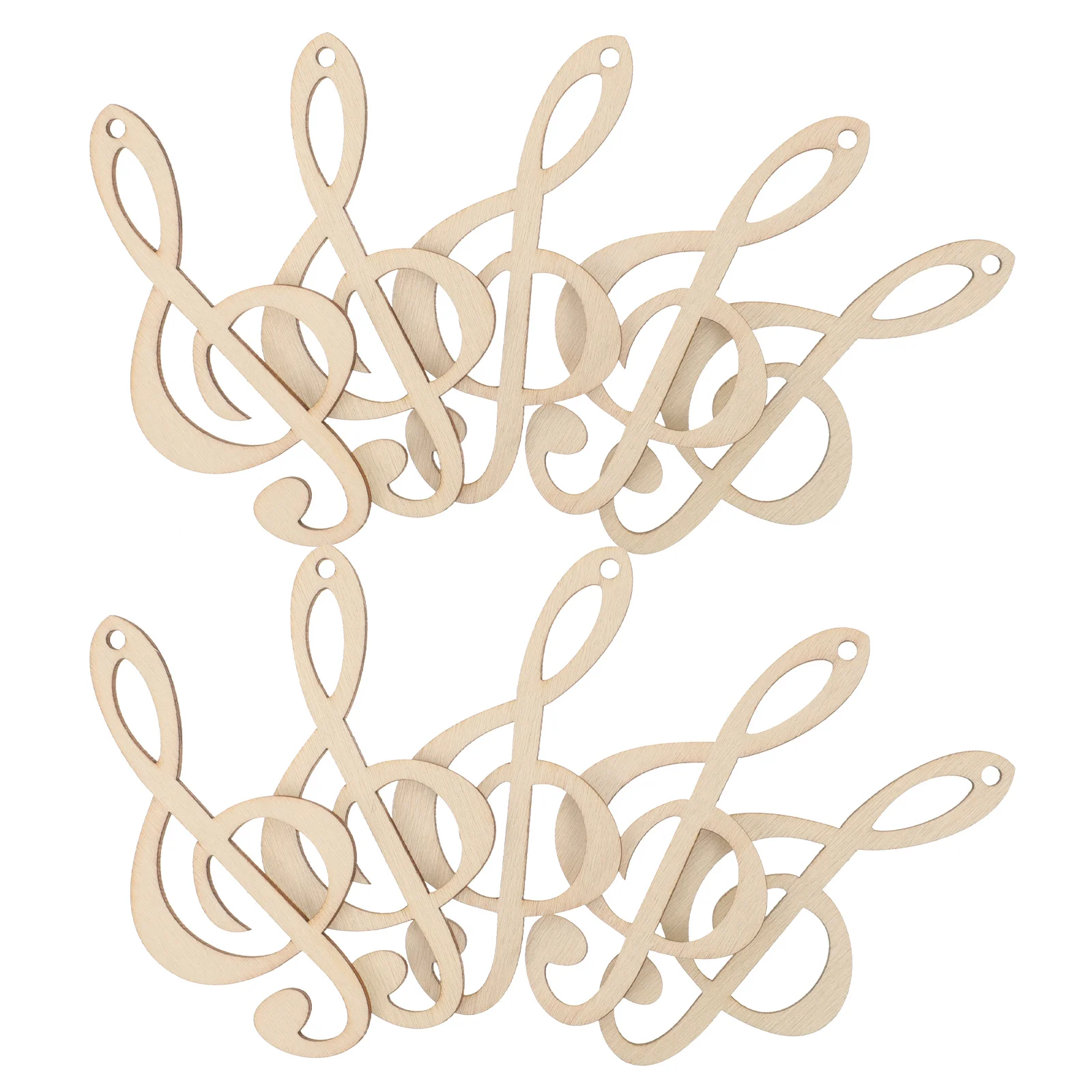 

10pcs Unfinished Wood Slices For Diy Crafts Music Note Cutouts Wooden Pieces Decorative Diy Supplies Handmade Craft Material