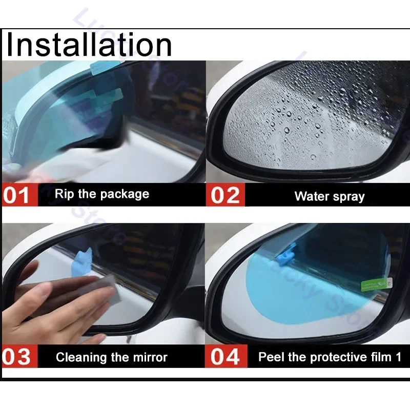 ملصق فيلم للرؤية الخلفية للسيارة مقاوم للمطر ، غطاء شفاف مضاد للضباب ، واقي خارجي ، ملحقات مرآة BYD Seagull EV #6