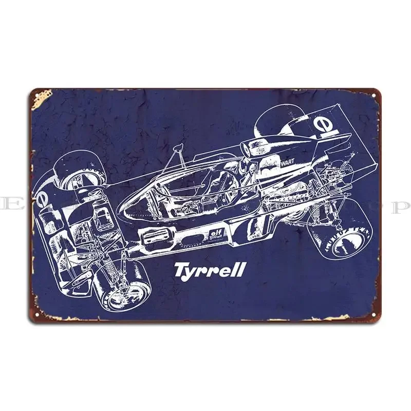 Tyrrell F1 Vintage Cutout Metal Sign Club Wall Decor Bar Wall Cave Iron Tin Sign Poster