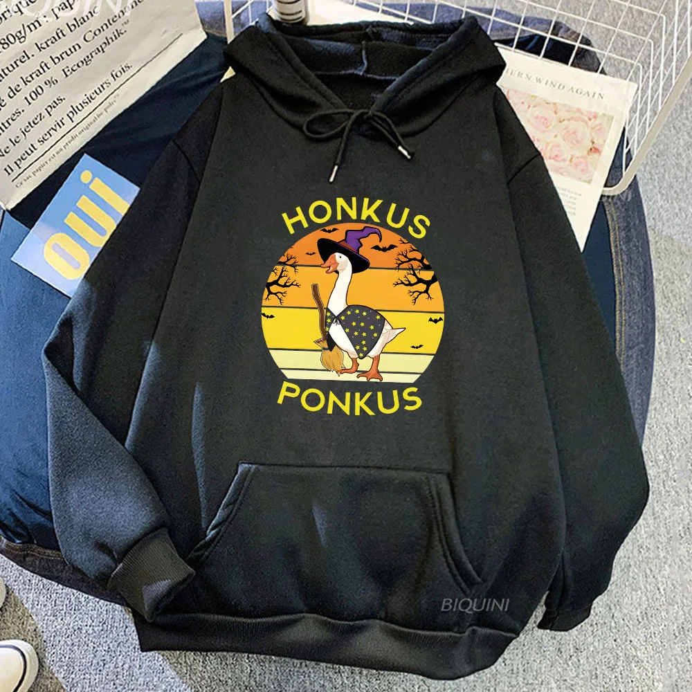 

Honkus Ponkus Goose Printing Graphic Hoodie Prevalent Autumn Casual Sweatshirts Men/women Clothes Comfortable Fleece Pullovers