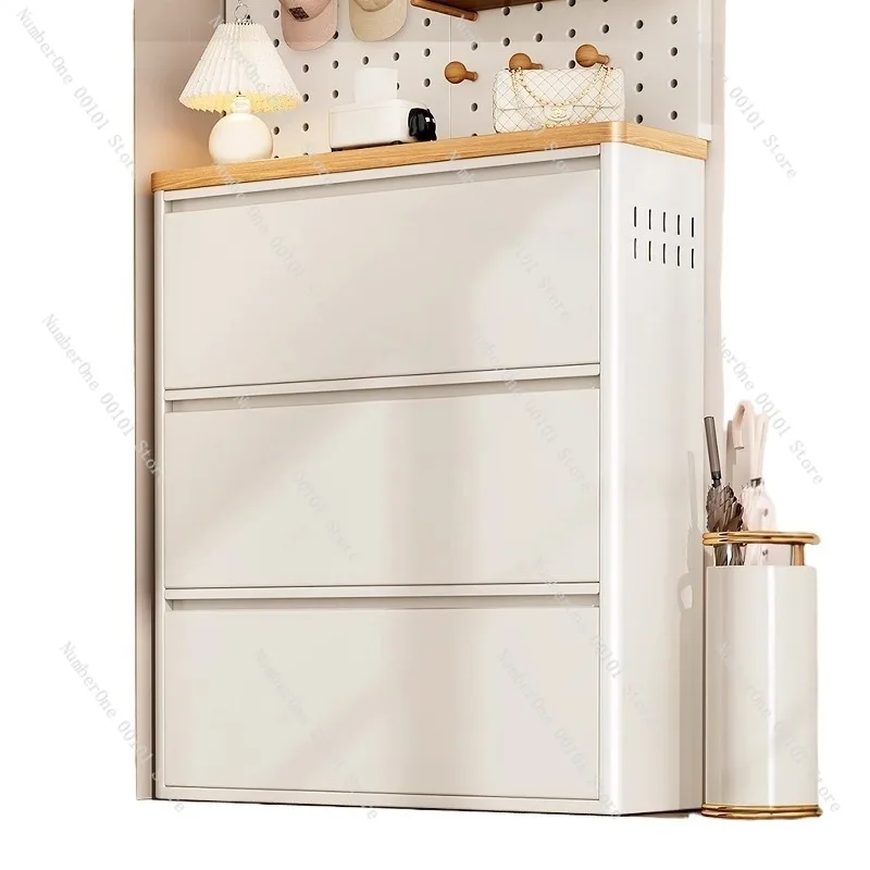 Ultra-Thin Dumping Shoe Cabinet,Household Door Storage,Integrated Wall-Mounted 15cm Steel Vanity Cabinet,Narrow Space-Saving