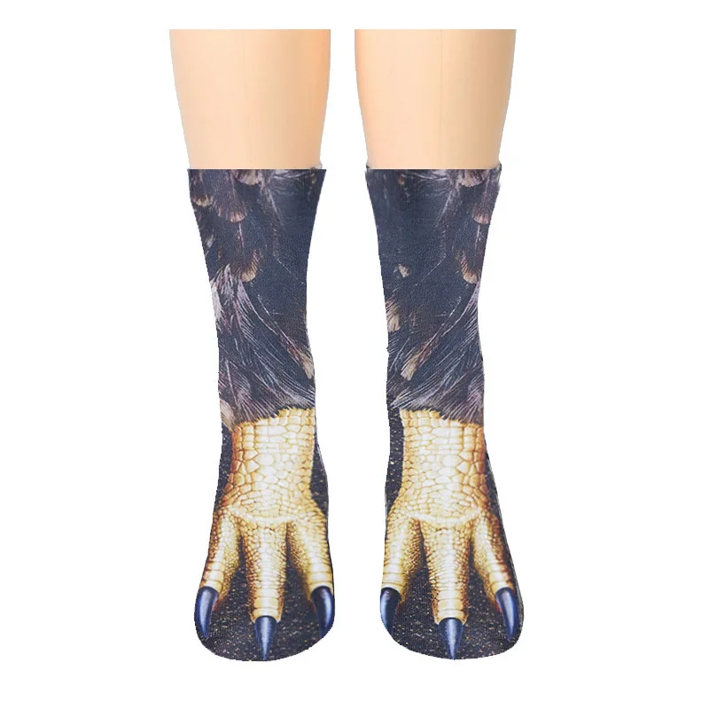 Adult Funny 3D Digital Printed Animal Crew Socks - Cat Leopard Simulation Pattern Soft Breathable Comfortable Daily Casual Socks