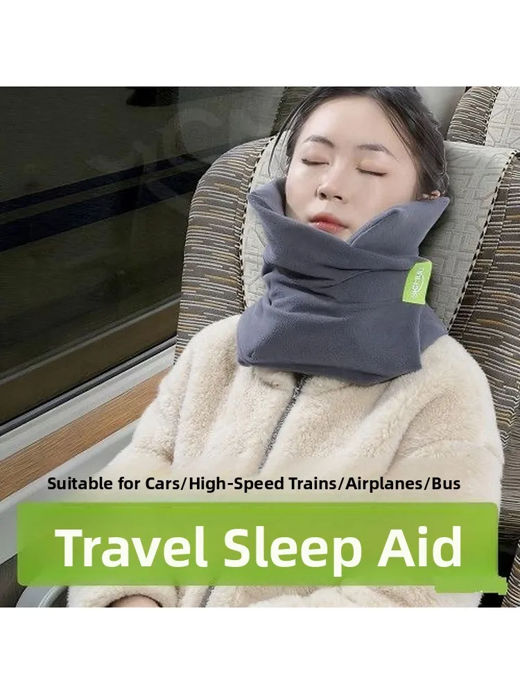 Travel Neck Pillow U-Shaped Airplane Sleeping Aid Long Distance Train Bus Car Double Support Neck Cushion Portable Comforter