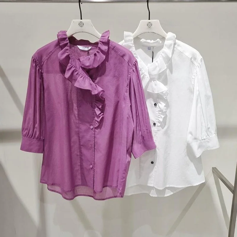 

Хлопковая юбка-карандаш из чистого хлопка с пуговицами и складками, в корейском стиле, стандартной длины