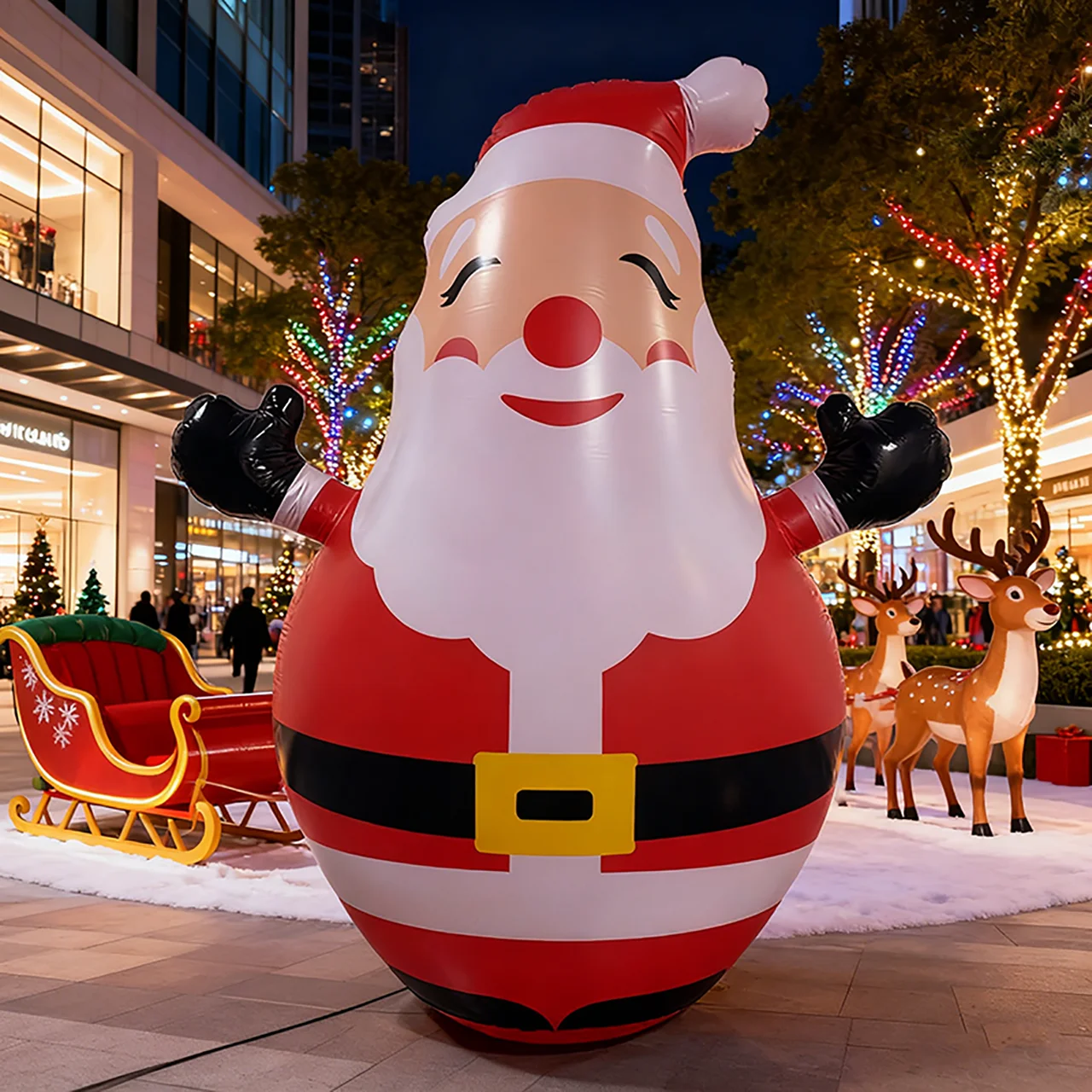 Inflatable Santa Claus Tumbler Suitable for Christmas, Inflatable Christmas Snowman Made of Pvc, Inflatable Model, Outdoor Yard Decoration Inflatable