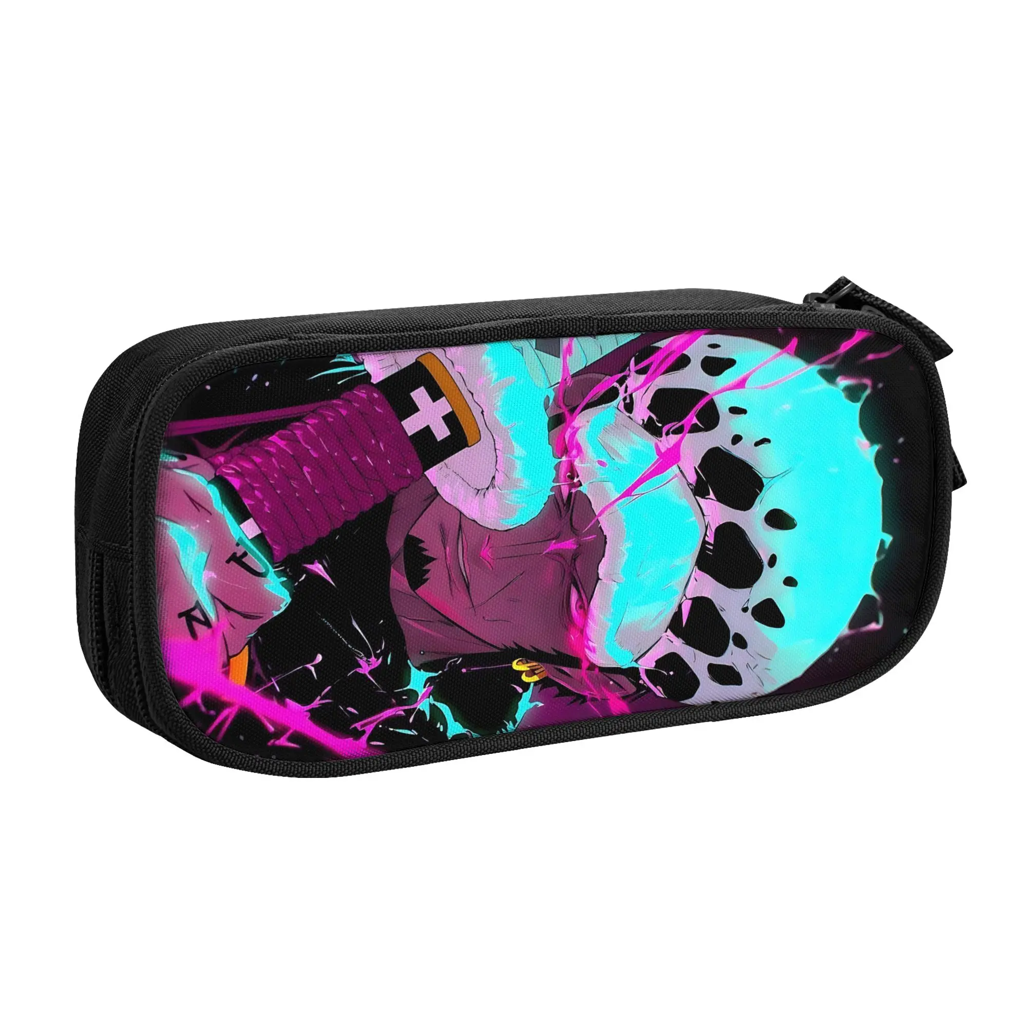 Large Capacity Bags for Child Cartoon Trafalgar Law Neon Color Pattern One Pieces Handheld Study Bag for Boys Gilrs Kids