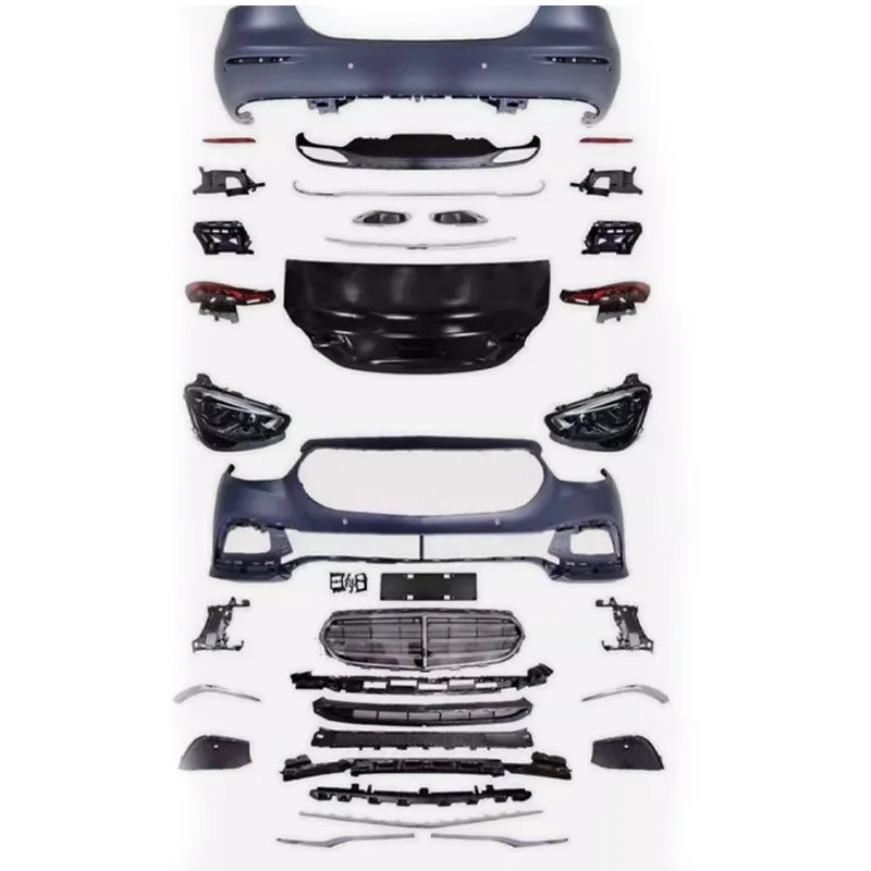 

For 2016-20 E-Class Body Kit W213 Business Style Upgrade Front and Rear Bumper Grille Spoiler From Old to New